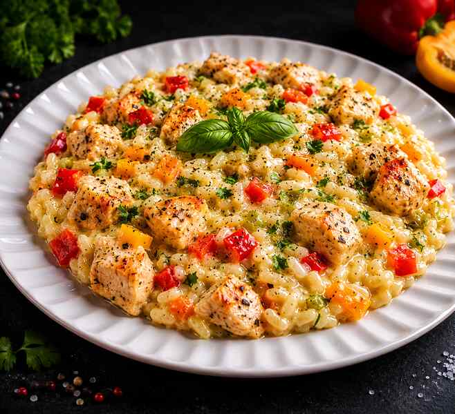 RISOTTO Z KURCZAKIEM I WARZYWAMI